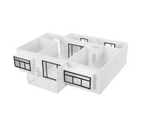 Cabilock Modello Architettonico in Miniatura 1/50, Kit di Architettura in Abs e Acrilico, Assemblaggio 3d Fai da Te per Studenti di Design D'interni e Hobbisti