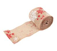 Cabilock Nastro Decorativo Natalizio in Lino, Rotolo per Lavoretti | Texture Liscia, Resistente a Pieghe e Rotture, Non Sbiadisce, per Ghirlande e Progetti Stagionali