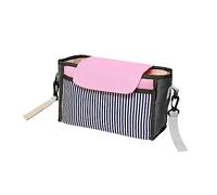 Cabilock Organizer Per Carrozzina Borsa Da Passeggio Di Capacità Per Pannolini Bottiglie e Giocattoli Nero e Rosa