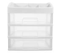 Cabilock Organizer per Cassetti da Scrivania Trasparente 4 Strati in Pp Bianco, Scatola Portaoggetti Multiuso per Ufficio, Casa e Bagno, Contenitore Porta Trucchi e Portadocumenti Compatto