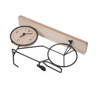 Cabilock Orologio da Tavolo Design Rustico e Salvaspazio a Forma di Bicicletta Vintage in Legno e Ferro Nero Meccanismo Analogico di Alta Precisione per Libreria o Tavolino