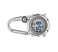 Cabilock Orologio Portatile da Arrampicata Bussola, Allarme e Data | Acciaio Inossidabile, Vetro e Lega, Uso Outdoor e Attività All'aperto, Rosso, Ganci Fermatende