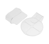 Cabilock Palette Acriliche Trasparenti per Trucco da Salone Set 2 Pezzi Quadrata e Rotonda Ergonomiche e Portatili per Miscelazione Fondotinta Art Tavolozze Cosmetiche Leggere per