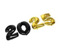 Cabilock Palloncini Numero Nero Oro per Decorazioni Capodanno Festa Laurea e Festivi Palloni Foil Eleganti e Facili da Gonfiare