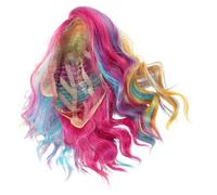 Cabilock Parrucca corta colorata con ricci e boccoli sintetica leggera e confortevole per cosplay ragazze e feste Halloween