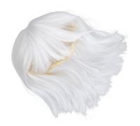 Cabilock Parrucca Donna Bob Bianca con Frangia Dritta Parrucca Sintetica Leggera e Traspirante per Cosplay Feste e Uso Quotidiano Adatta Diversi Volti
