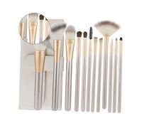 Cabilock Pennelli Trucco Completo Colore Bianco Riso con Custodia Kit Make Up Viso e Occhi per Fondotinta Blush e Polvere Facile da Pulire e Uso Quotidiano per Principianti e