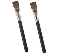 Cabilock Pennello per Flat 2 Pezzi Set di Pennelli per Fondotinta e Maschera di Fango Fibre Sintetiche Manico in Legno per Uso Professionale e Domestico