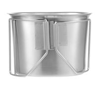 Cabilock Pentola Mini da Campeggio in Acciaio Inox Coperchio | Uso Esterno Versatile, Manico Antiscivolo, Facile da Pulire, per Acqua, Zuppe e Noodles in Escursione