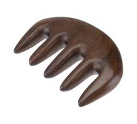 Cabilock Pettine da Massaggio e Rilassare Capelluto in Legno di Sandalo a Cinque Denti Larghi per Stimolare la Circolazione Sanguigna Adatto ai Chioma Ricci