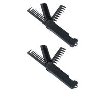 Cabilock Pettine pieghevole per capelli da uomo, 2 pezzi - Set 3 in 1 per barba e texture, portatile e pieghevole - Pettine tascabile per la cura dei baffi, per lo styling dei capelli con olio