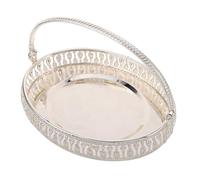 Cabilock Piatto frutta in metallo placcato vassoio per feste di compleanno Vassoio per snack alla frutta ciotola da portata decorativa Alzatina per cupcake nuziali Silver