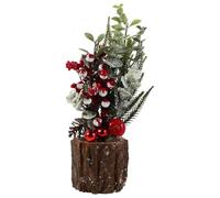Cabilock Piccolo albero di Natale: mini decorazioni artificiali per alberi di Natale da tavolo con pigne di bacche per decorazioni interne per feste in casa e per il Ringraziamento