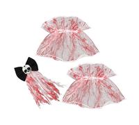 Cabilock Polsiera Insanguinata di Halloween e Fermaglio per Capelli Spooky Bloody Bride Set di Accessori per Costumi da Zombie Adatto per Decorazioni di Festa Balli di Fine Anno e Eventi