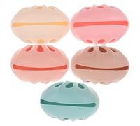 Cabilock Porta Cipria in Silicone Ventilato 5 Pezzi - Custodia Protettiva Portatile per Spugne Trucco - Contenitore Leggero per Uova di Bellezza da Viaggio in Colori Assortiti
