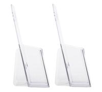 Cabilock Porta Depliant Trasparente A6 2 Pezzi, Espositore da Parete e Scrivania per Brochure, Riviste e Documenti, Design Moderno e Resistente, Supporto Salvaspazio per Ufficio e Negozio