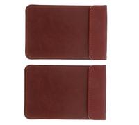 Cabilock Portablocco Porta-menù per Ristoranti in Similpelle Pu Marrone 8x12 Cm, Set da 2 Pezzi con Clip Robusta, Lavagna Portadocumenti Compatta Ergonomica per Ordini e Scontrini, per Uso