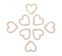 Cabilock Portachiavi a Forma di Cuore in Oro Rosa con Anello Metallico Diviso, Set da 10 Pezzi Resistenti in Lega di Zinco per Accessori Fai da Te, Connettori per Chiavi e