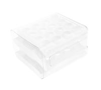 Cabilock Portauova da Frigorifero Doppio Strato con Coperchio Trasparente Contenitore per Uova per Cassetto della Cucina Organizer per Uova