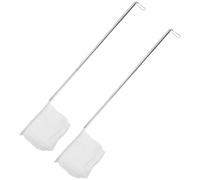 Cabilock Rete da Pesca Portatile in Metallo Inossidabile 2 Unit con Manico Telescopico Rete Resistente a Maglia Intrecciata per Acquario e Acqua Non Salata Viaggio