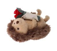 Cabilock Riccio di Peluche Realistico con Rosa, Morbido e Leggero | Viaggi e Vacanze, Colore Caffè, in Pp e Cotone, Stile Tenero, Piccolo Formato