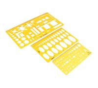 Cabilock Righello per Disegno Tecnico Ellittico 3 Pezzi Stencil Ovale per Progettazione Artistica e Scuola Strumenti di Misura Geometrica per Studenti e Architetti