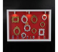 Cabilock Scatola Cornice Museo Fai da Te Silhouette Mini Cornici e Luce, Realizzata in Legno e Plastica, Salvaspazio Facile Accesso per Collage di Ricordi