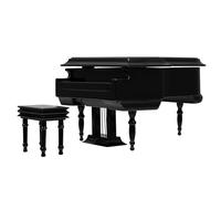 Cabilock Scatola Musicale Pianoforte Mini da Tavolo in Plastica Nera | Decorazione Semplice e Portatile, Forma a Coda Compatta, per Scrivania, Tasca, Regalo Tema Musicale