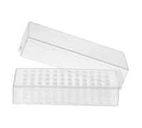 Cabilock Scatola Portaoggetti Trasparente per Punte Trapano Unghie 48 Fori in ABS Custodia Organizer per Testine Lucidatura Manicure Supporto Pratico per Uso Professionale e Domestico