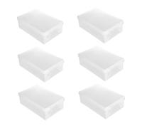 Cabilock Scatole Portascarpe Impilabili, Contenitore per Scarpe in Plastica Pp, 6 Pezzi, Coperchio Ribaltabile, Antipolvere, per Armadio e Ingresso