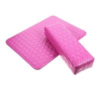 Cabilock Set 2 Pezzi Cuscino per Manicure e Tappetino per Mani in Stile Giapponese Colore Rosa Fucsia Accessori Professionali per Nail Art per Saloni di Bellezza Formazione Unghie e