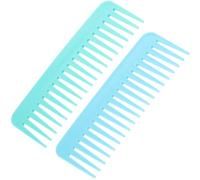 Cabilock Set 2 Pezzi Pettine per Chioma a Denti Larghi in Plastica Leggera Pettine Portatile senza Manico per Districare e Lisciare Chioma Spessi Ondulati e Crespi per Uso Quotidiano e
