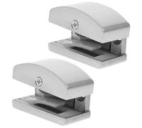 Cabilock Set 2 Pezzi Porta per Doccia Guida Inferiore in Lega di Alluminio e Gomma, Blocco Porta Scorrevole Doccia Funzione Anti-oscillazione e Assorbimento Urti, per Porte in Vetro