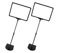 Cabilock Set 2 Porta Cartellini A4 da Terra in Plastica Nera Espositore per Insegne e Cartelli di per Negozi al Dettaglio Adatto per Supermercati e Boutique