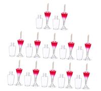 Cabilock Set 24 Pezzi Tubetti per Lucidalabbra Vuoti a Forma di Bicchiere di Vino Contenitori Ricaricabili in Plastica per Lucidalabbra Fai da Te e Uso in Viaggio