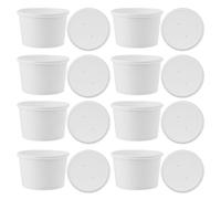 Cabilock Set 25 Tazze di Carta per Gelato da 8 Oz con Coperchio, per Negozi di Tè al Latte e Fast Food, Bordi Sigillanti Anti Fuoriuscita, Bicchieri Multiuso per Insalate e Popcorn