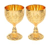 Cabilock Set 2pezzi Calici da Vino Vintage in Lega di Zinco Oro, Bicchieri da Liquore Retro Decorativi Valore da Collezione per Feste e Occasioni Speciali