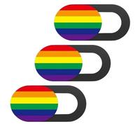 Cabilock Set 3 Pezzi Copertura Webcam Scorrevole Ultra Sottile Motivo a Strisce Arcobaleno, Copri Telecamera per Laptop e Tablet per Protezione Privacy Quotidiana