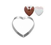 Cabilock Set 3 Pezzi Coppapasta Forma di Cuore in Acciaio Inossidabile Antiruggine Facile da Sformare per Biscotti e Fondant, per Pasticceria Professionale e Regalo di Natale