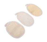 Cabilock Set 3 Pezzi Spugna Naturale di Luffa Canapa e Cotone per Doccia, Esfoliante Corpo Manico Elastico, Pulizia Profonda e Presa Confortevole per Uso Quotidiano