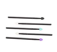Cabilock Set 5 Pennelli Ombretto in Silicone Trasparente e Nero per Trucco Occhi e Labbra Riutilizzabili e Facili da Pulire Adatti a Polveri Scintillanti e Balsami Labbra per Tutti i