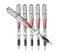 Cabilock Set 6 Penne Stilografiche Trasparenti a Becco D’Anatra Punta Piatta 07-29Mm Penne Calligrafiche Leggere e Compatte per Scrittura Segnaletica e Uso Scolastico