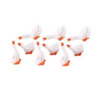 Cabilock Set 9 Pezzi Mini Statuette di Oca in Resina Bianca Decorazioni Micro Paesaggio e Sculture da Tavolo per Giardino Casa delle Bambole e Accessori per Auto
