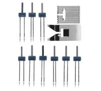 Cabilock Set Aghi Doppi Gemelli per Macchina da Cucire Domestica con Piedino Premistoffa, Infila Ago Doppio Elastico 9 Scanalature per Tessuti Spessi e Delicati, Accessori Cucito