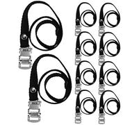 Cabilock Set da 10 Cinghie Regolabili in Lega Leggera per Pedali da Bicicletta e Cyclette, Cinturini Elastici per Dita dei Piedi con Bloccaggio a Morsetto, per Allenamento e Ciclismo