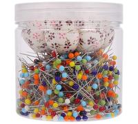 Cabilock Set da 750 Spilli da Cucito Multicolore con Testa in Vetro 4X38Mm Cuscino Porta Spilli a Zucca in Pet per Lavori Fai da Te Bouquet e Artigianato Facile Trasporto e
