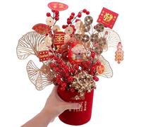 Cabilock Set Decorazioni Fai da Te per Capodanno Cinese Centrotavola Bonsai Artificiale in Stile Cinese Kit Tavola per Festa di Primavera per Casa e Ufficio Materiale Creativo Piante in