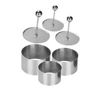 Cabilock Set di 3 stampi per riso in acciaio inox, per onigiri, professionale, per presentazioni alimentari e sushi tartaro, strumento da cucina per tiramisù e mousse