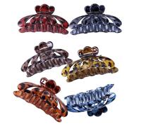 Cabilock Set di 6 Pinze per Chioma Donna in Resina Stampa Leopardata, Eleganti e Facili da Trasportare, Adatte per Acconciature Diverse e Uscite Casual