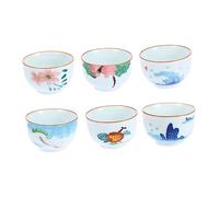 Cabilock Set di Ciotole da tè retrò 6 Pezzi Tazze da tè in Ceramica Dipinte A Mano Set di Tazze da tè per Bere Il tè Ogni E Degustarlo